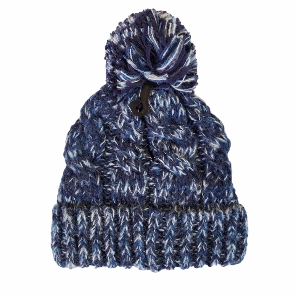 Beanie Hat Womens Denim Braided Cable Knit Hat Warm Pompom New Winter Hat - Picture 3 of 10